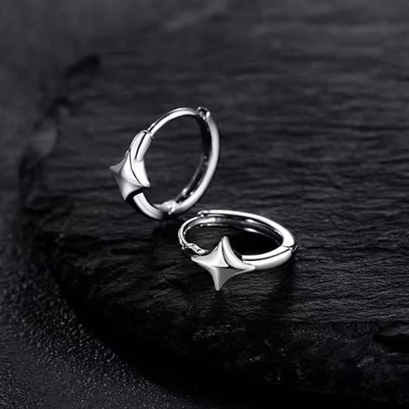 メンズピアス 星形モチーフ フープピアス 男性用