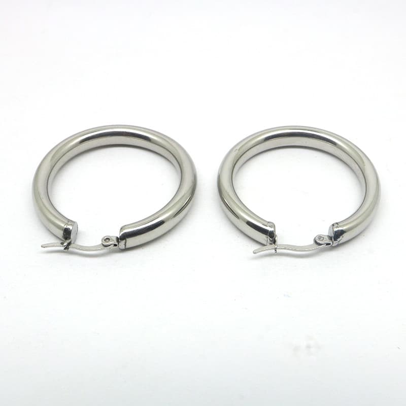 メンズピアス シンプル太フープピアス