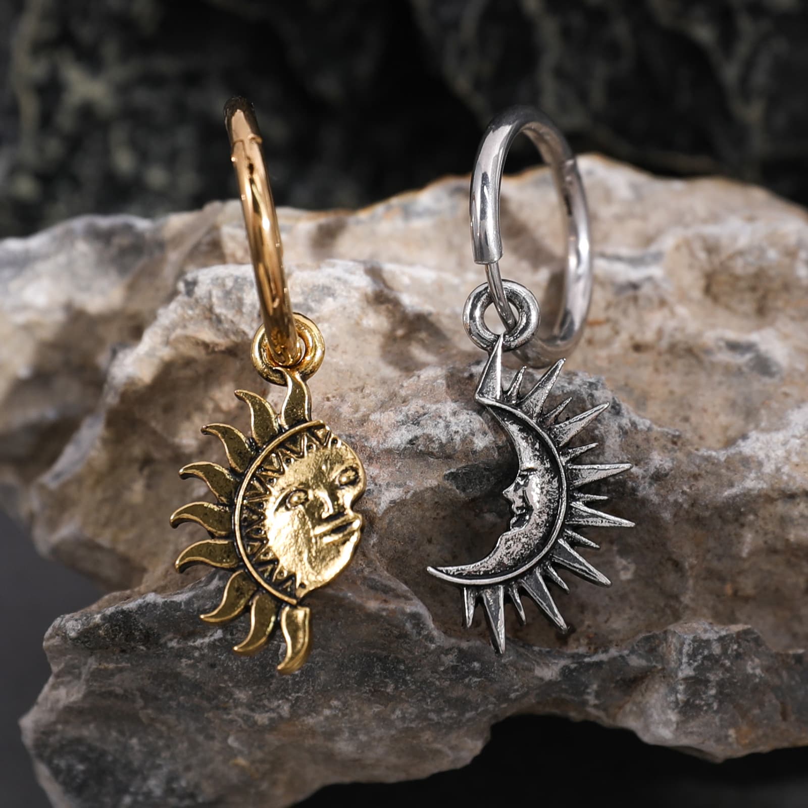 メンズピアス 太陽と月の神秘ペアピアス