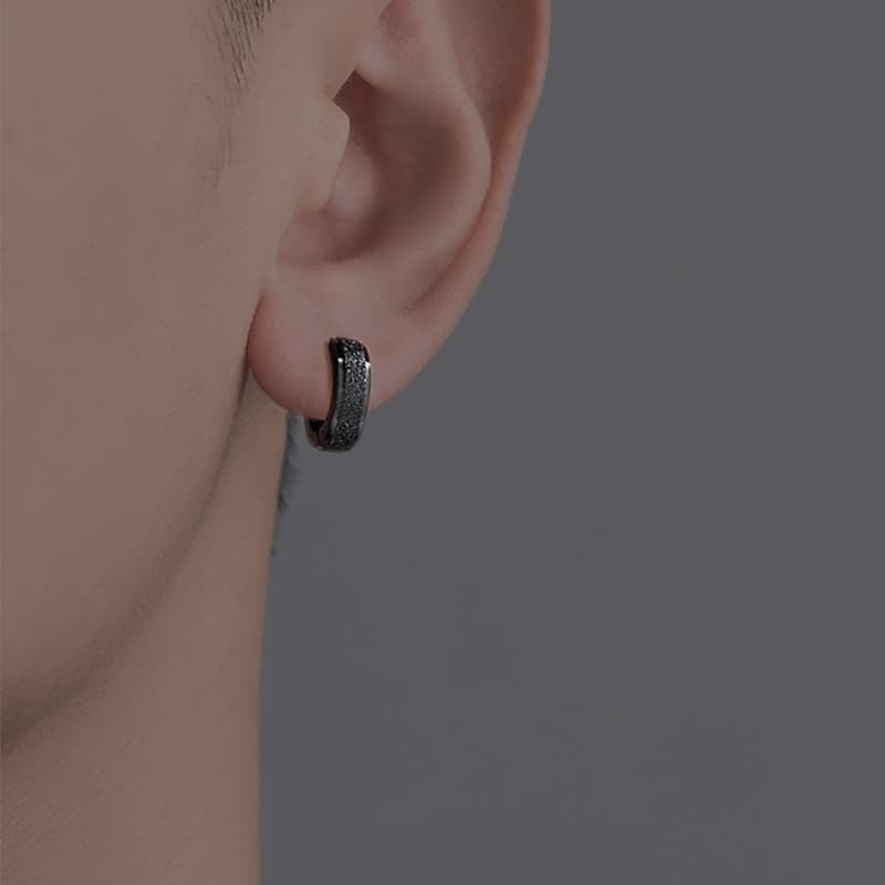 メンズピアス きらめきフープピアス 両耳用