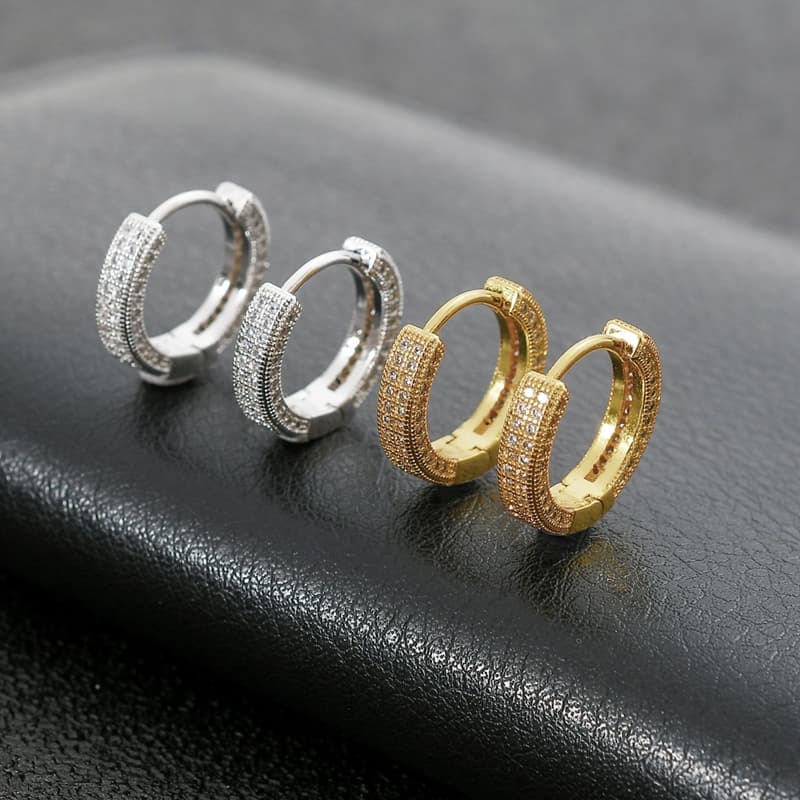 メンズピアス 上品な輝き フープピアス