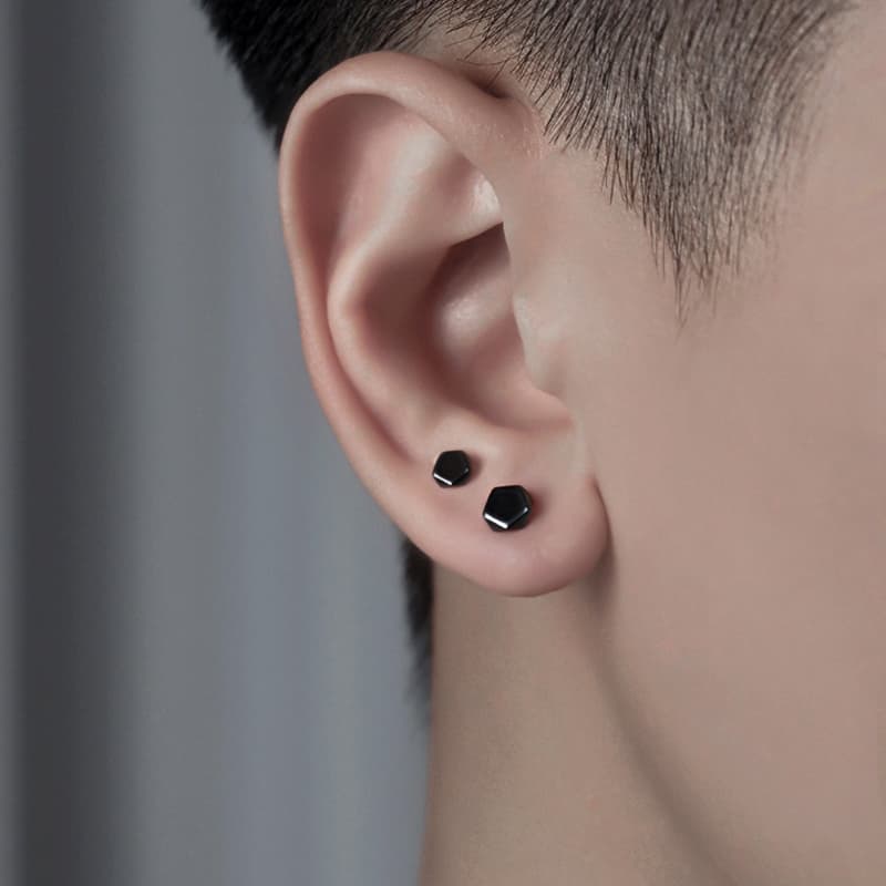 メンズピアス 六角形 ジオメトリックピアス