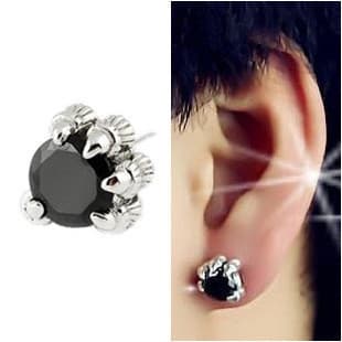 メンズピアス 爪飾り クリスタル ストーン ピアス