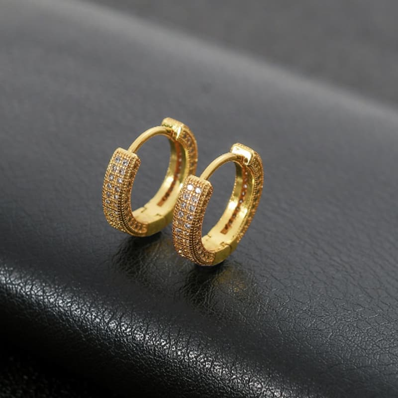 メンズピアス 上品な輝き フープピアス