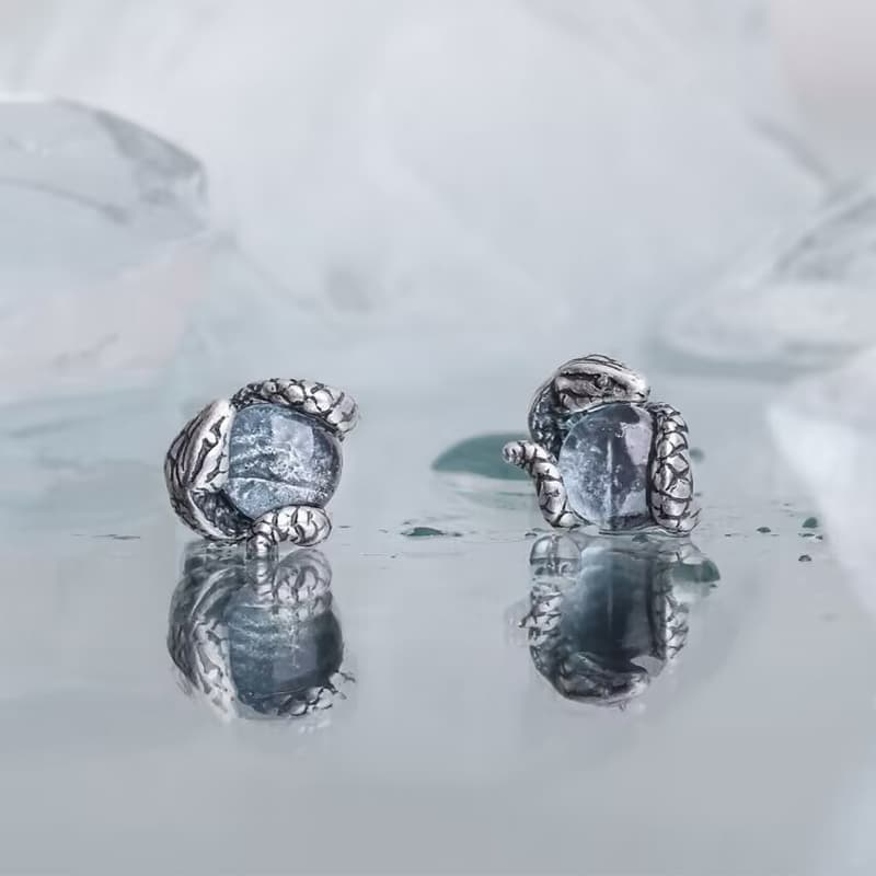 メンズピアス メンズピアス 蛇モチーフ天然石ピアス