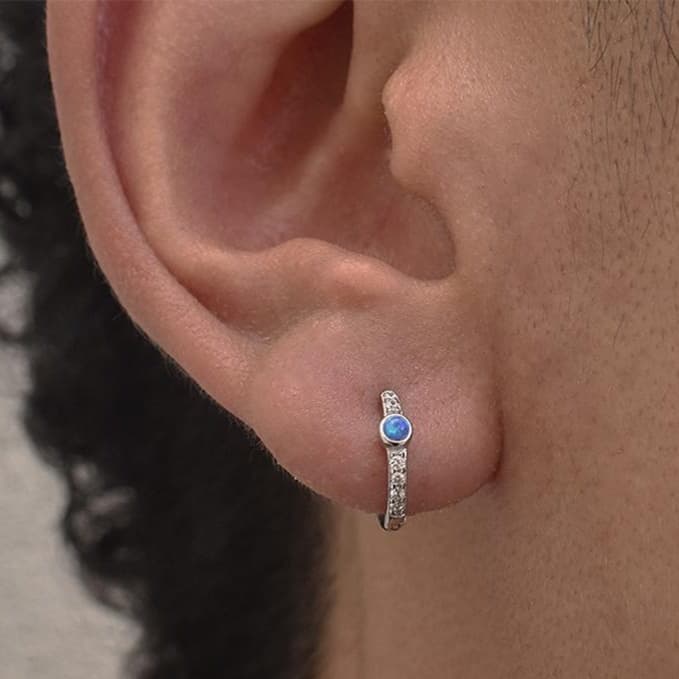 メンズピアス 小粒フープシリーズ 宝石風フープピアス