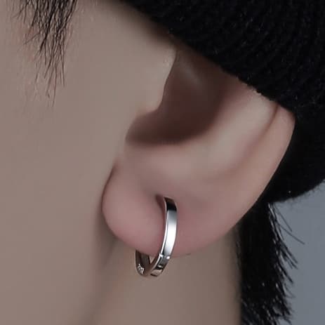 メンズピアス シンプル輪付きピアス