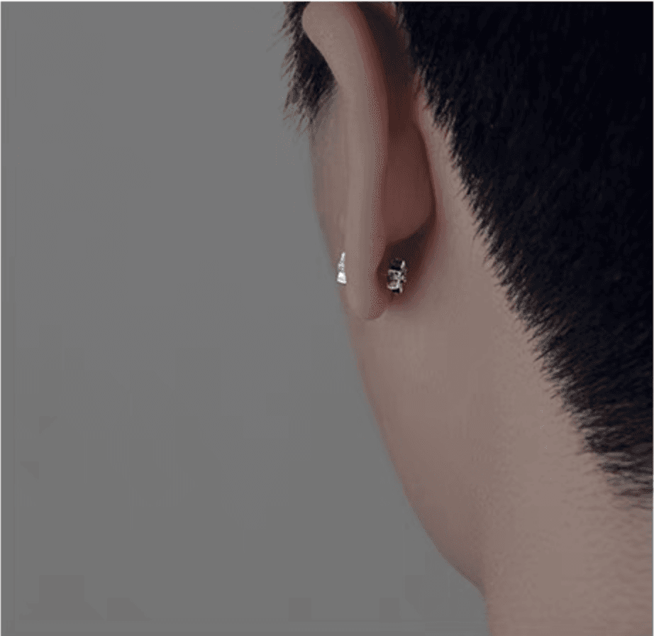 メンズピアス 六芒星模様 華やかスタッドピアス