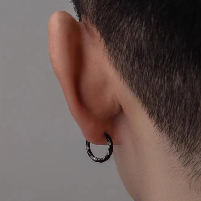 メンズピアス シンプル フープ ピアス メンズ リング