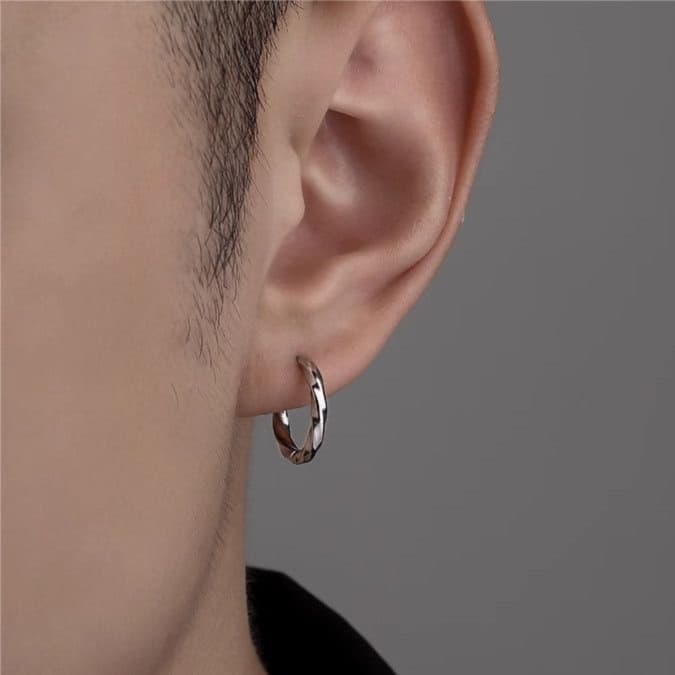 メンズピアス シンプル フープ ピアス メンズ リング