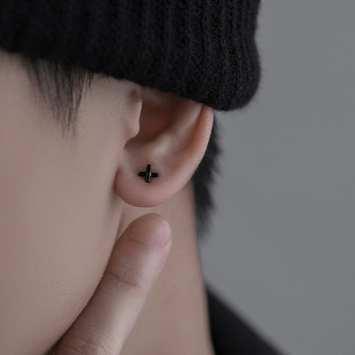 メンズピアス 十字架スタッドピアス