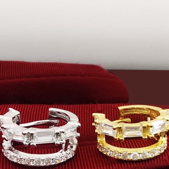 メンズピアス 煌めき二連フープピアス