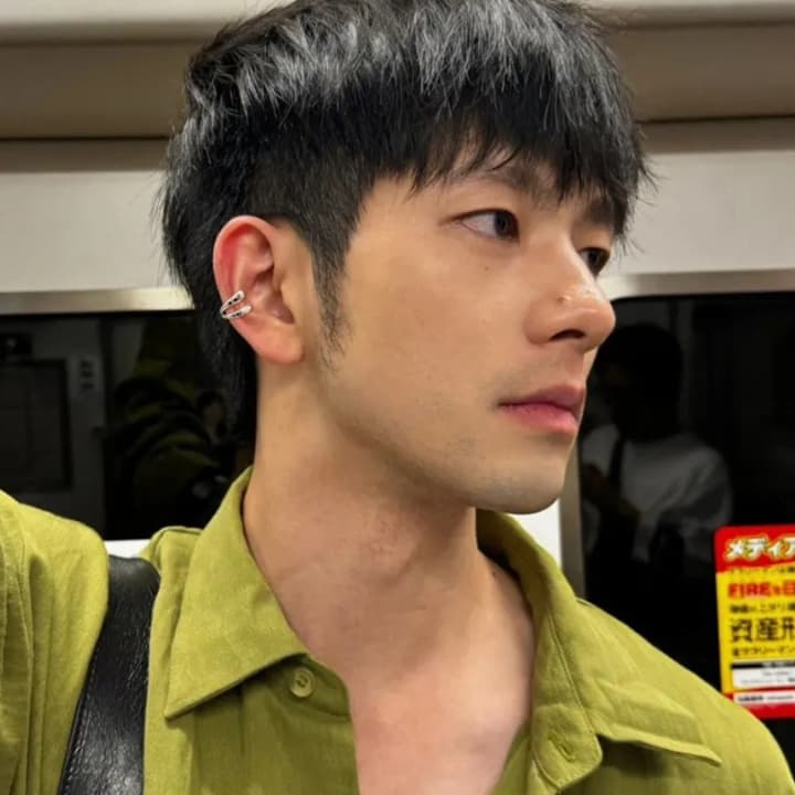 メンズピアス イヤーカフ 曲線美片耳イヤーカフ