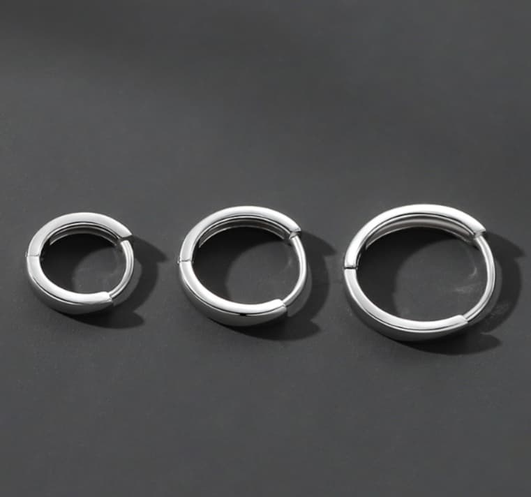 メンズピアス リングピアス シンプル輪型ピアス