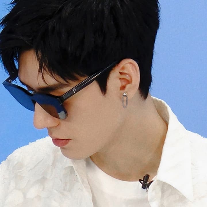 メンズピアス チェーンピアス 真珠風パールボールチェーンピアス