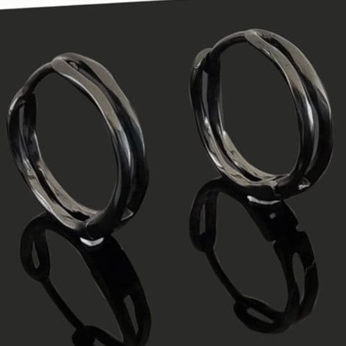 メンズピアス 純銀製二重輪フープピアス