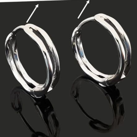 メンズピアス 純銀製二重輪フープピアス