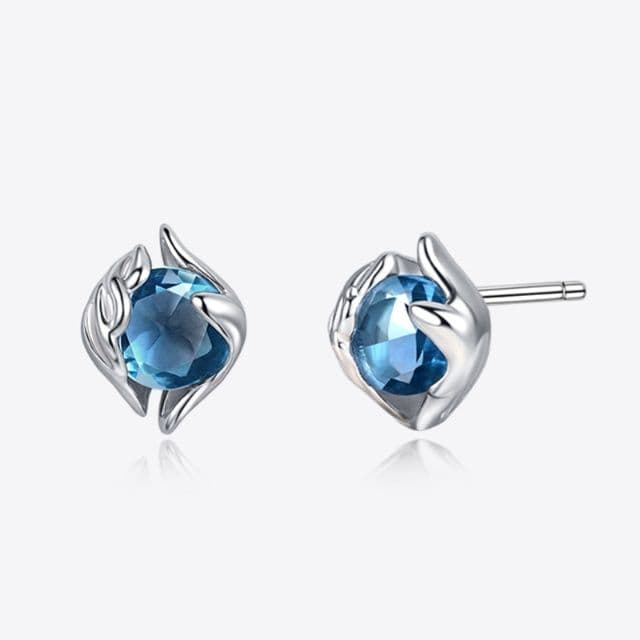 メンズピアス 葉巻きデザイン宝石ピアス