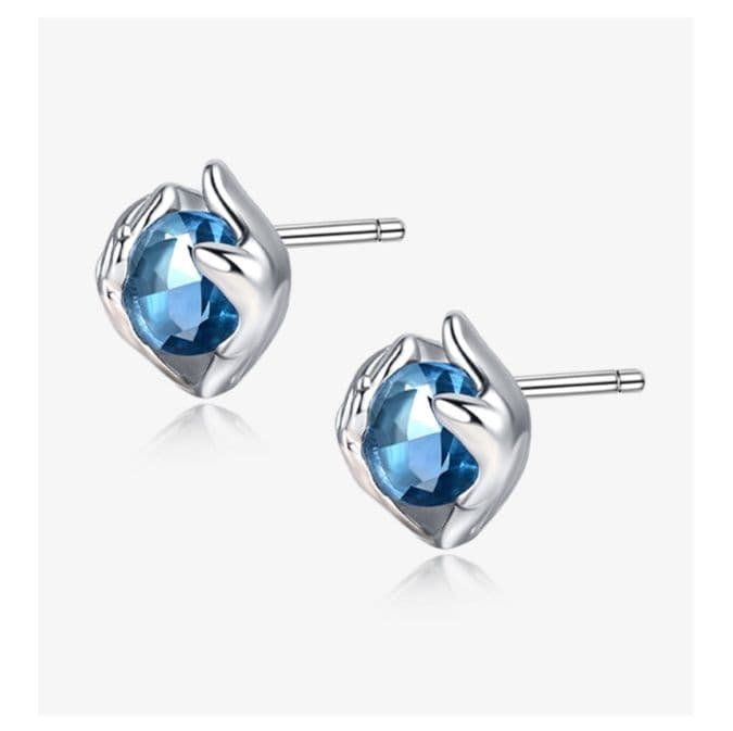 メンズピアス 葉巻きデザイン宝石ピアス