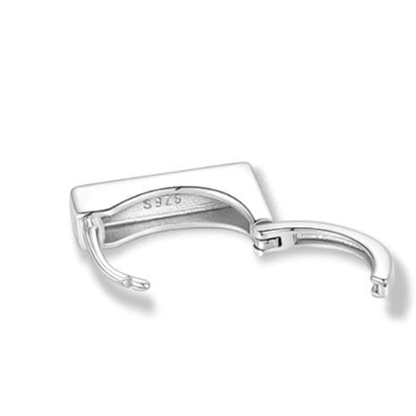 メンズピアス 純銀スクエアフープピアス