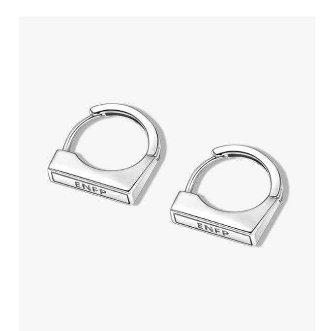 メンズピアス 純銀スクエアフープピアス