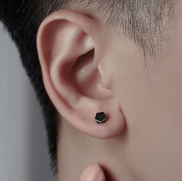 メンズピアス 六角形 ジオメトリックピアス