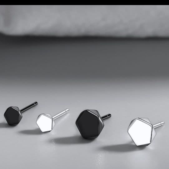 メンズピアス 六角形 ジオメトリックピアス