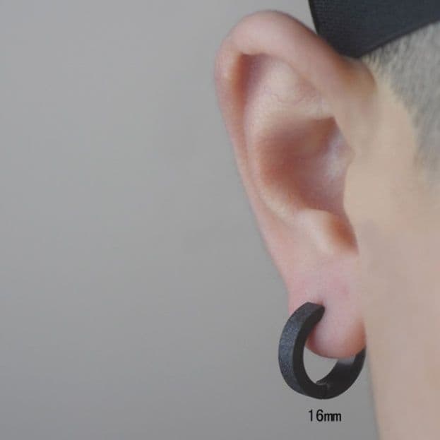 メンズピアス マットリング フープピアス