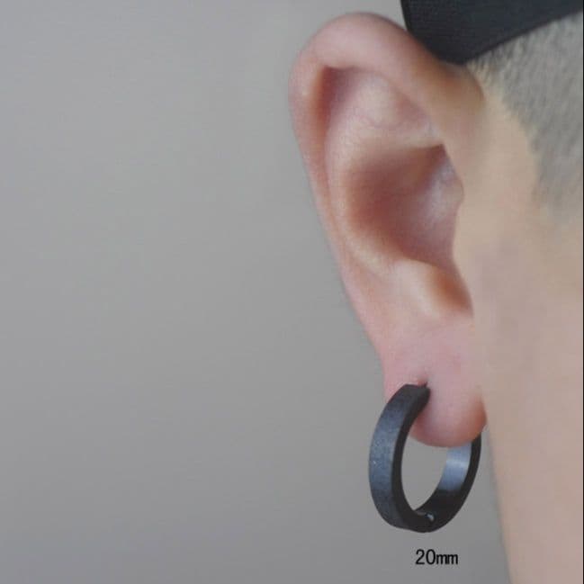 メンズピアス マットリング フープピアス