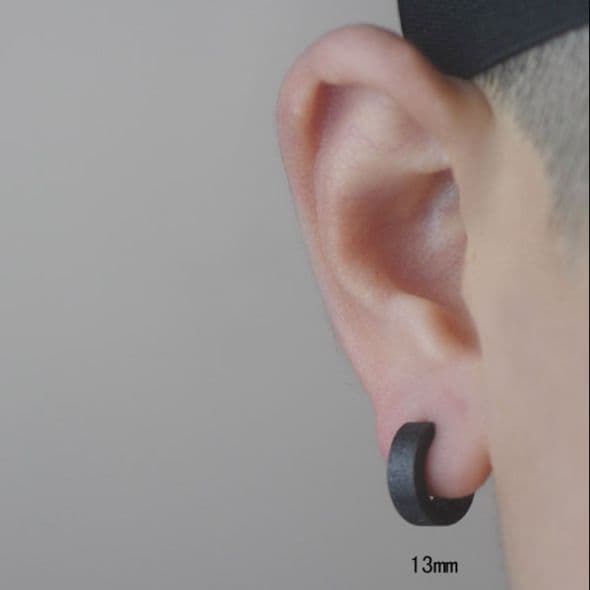 メンズピアス マットリング フープピアス
