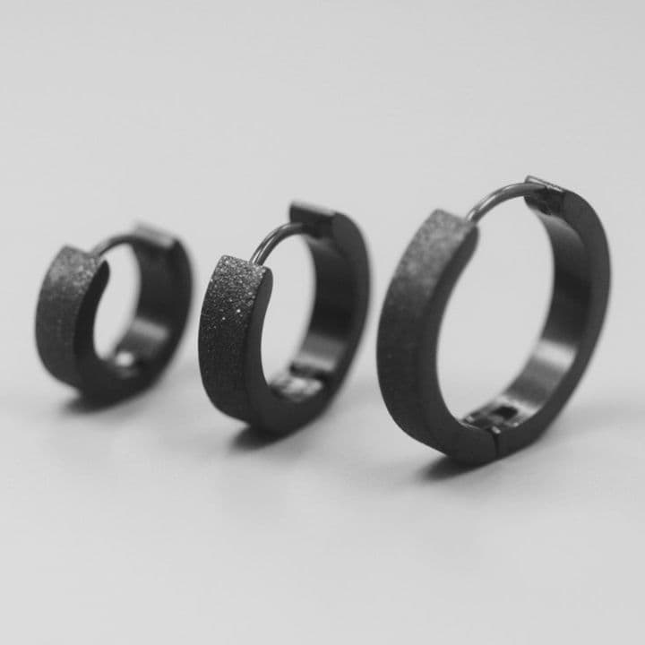 メンズピアス マットリング フープピアス