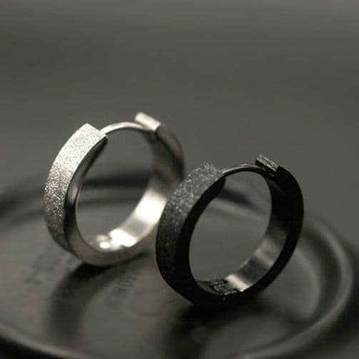 メンズピアス マットリング フープピアス