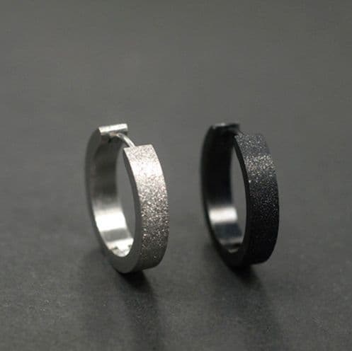 メンズピアス マットリング フープピアス