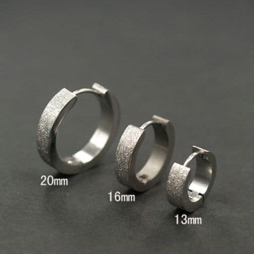 メンズピアス マットリング フープピアス