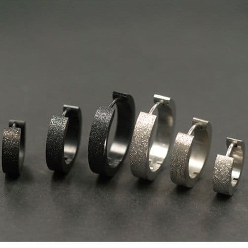 メンズピアス マットリング フープピアス