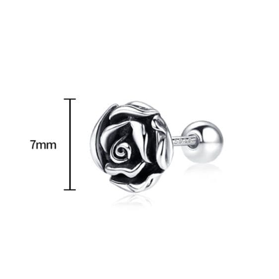メンズピアス 古典的な薔薇モチーフのピアス