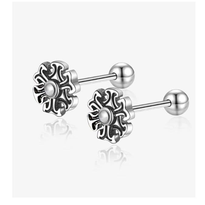 メンズピアス 六芒星モチーフ純銀ピアス