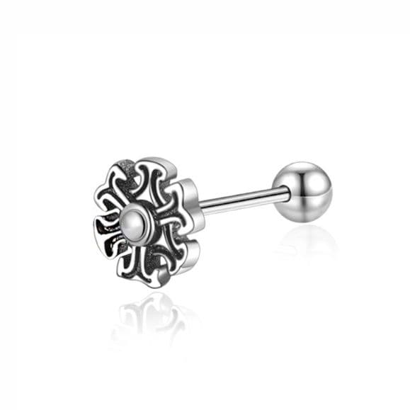 メンズピアス 六芒星モチーフ純銀ピアス