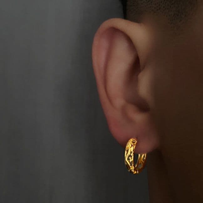メンズピアス 龍紋様式フープピアス