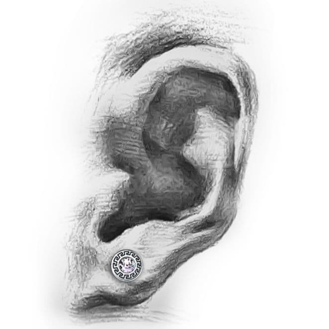 メンズピアス 伝統幾何学模様ジルコニアピアス