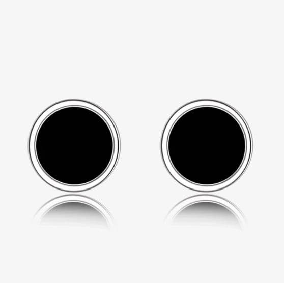 メンズピアス 黒曜石風サークルピアス