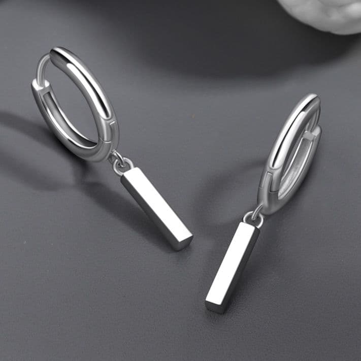 メンズピアス 縦長バーフープピアス