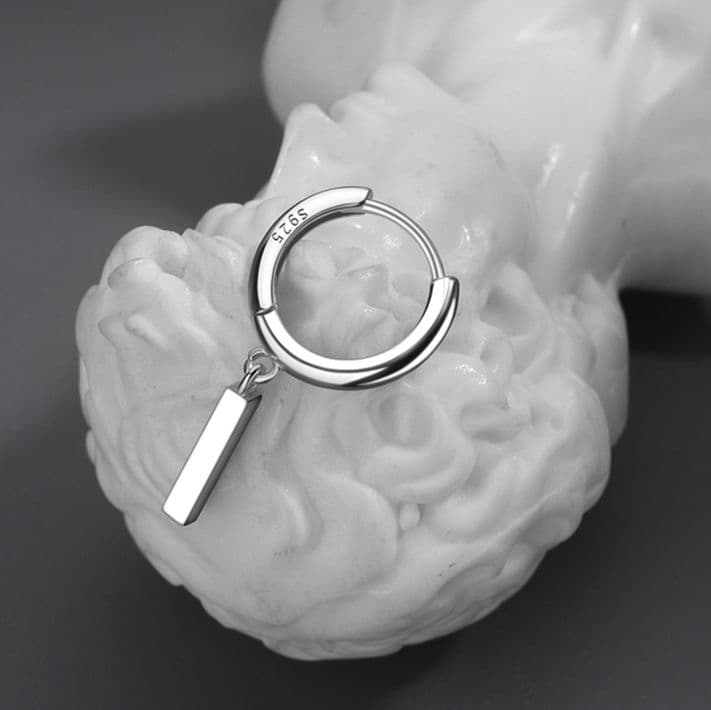 メンズピアス 縦長バーフープピアス