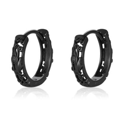 メンズピアス 彫刻細工のフープピアス