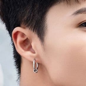 メンズピアス 三連リング輪フープピアス