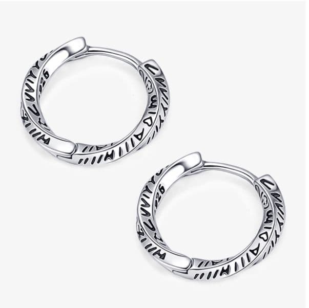 メンズピアス 繊細彫刻フープピアス
