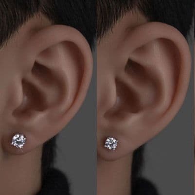 メンズピアス 輝石一粒ピアス