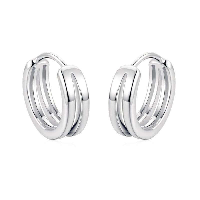 メンズピアス シンプル二連フープピアス