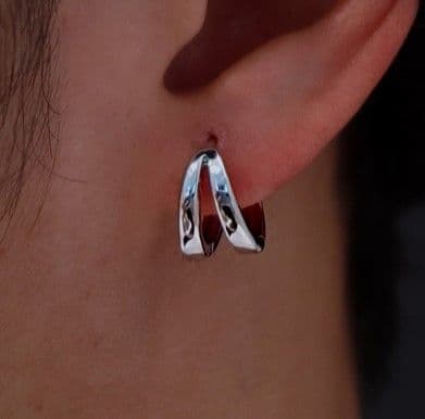 メンズピアス 純銀S999 二重リング