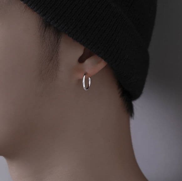 メンズピアス シンプル輪ノンホールピアス